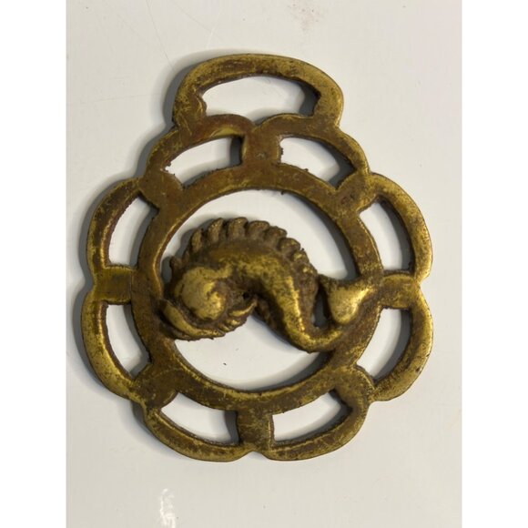 VTG Brass Sea Serpent Medallion 3.5" Nautical Tack Decor Maritime Timeless - Picture 3 of 4